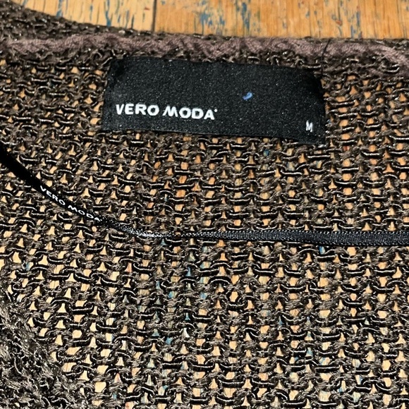 🤎VERO MODA – Open knit short-sleeve sweater – Size M - Picture 2 of 8